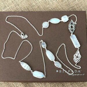 N2921 Silpada Moonstone Sterling Long Necklace